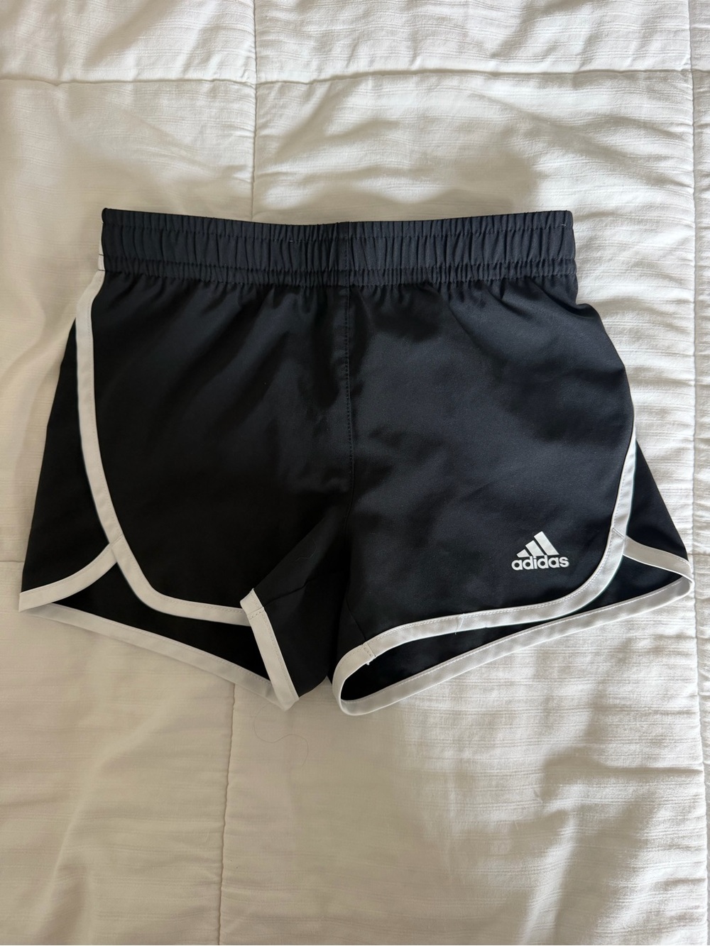 adidas Women's Black Athletic Shorts with White Piping